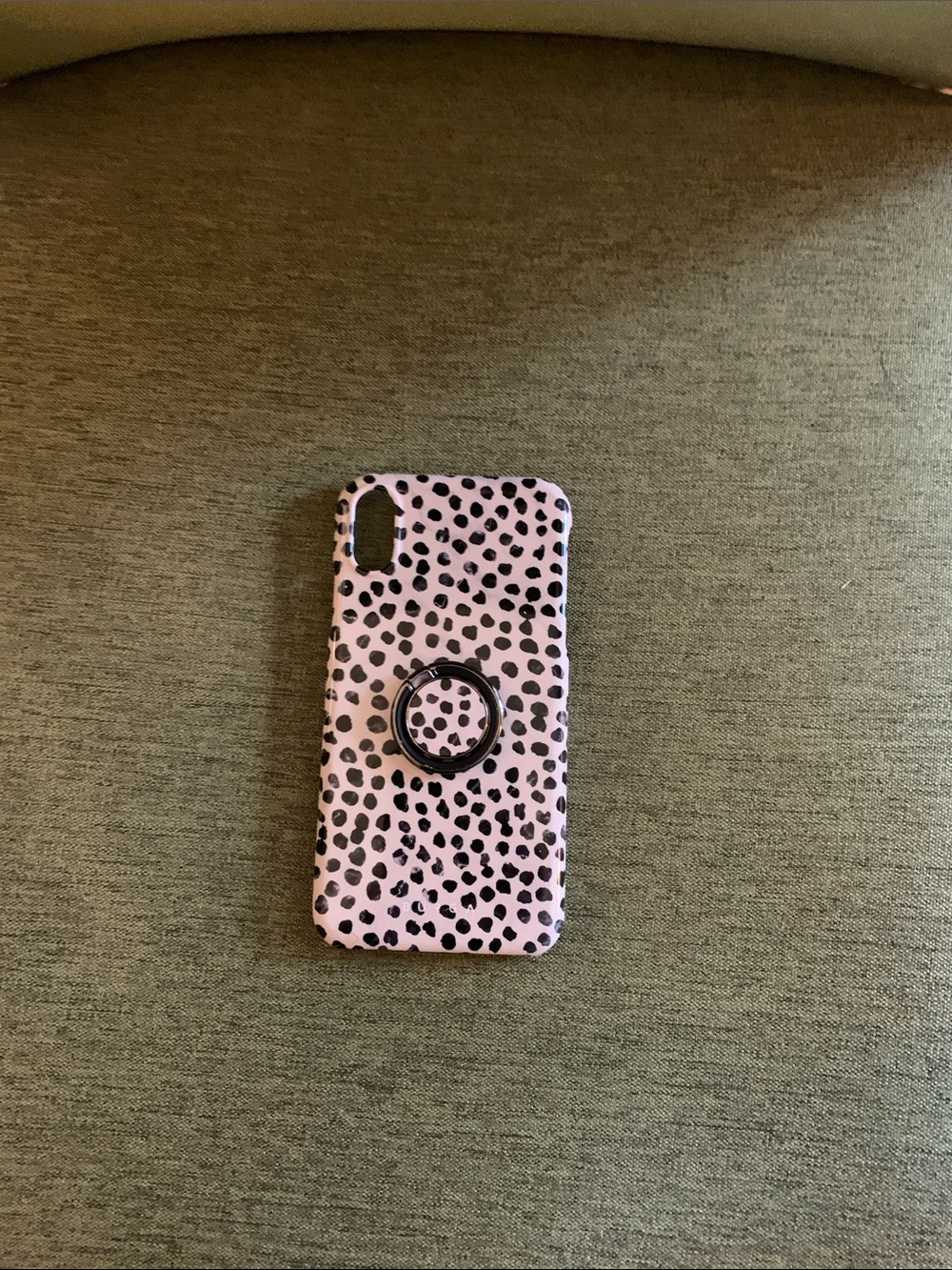 Tan Leopard Apple XR Print Phone Case with Ring Holder